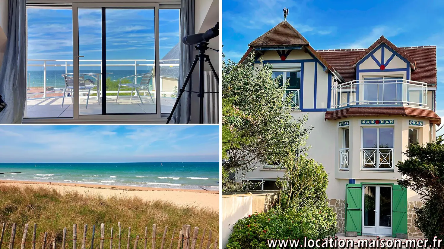 Villa Tamaris, maison de vacances en Normandie Calvados. Vue mer exceptionnelle