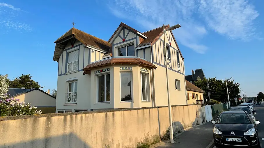Villa Tamaris, a beachfront rental in Normandy with stunning sea views.