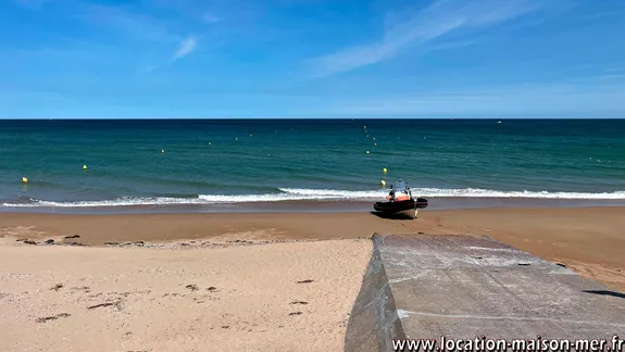 The beach in front of the house